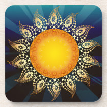 Sunrise cork coasters