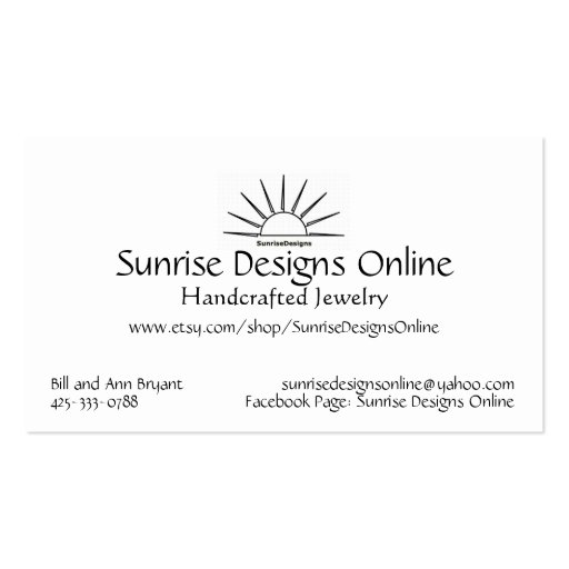 Sunrise Designs Online Business Card - Caterina Lt