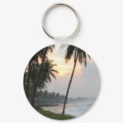Sunrise in Elmina, Ghana keychain