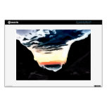 Sunrise in mountains painting skin for laptop 