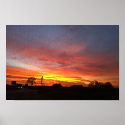 Sunrise in the autumn/morning redness in the autum posters