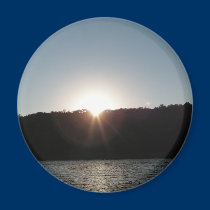 Sunrise on a lake magnets