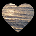 Sunrise on Ocean Waters Heart Sticker