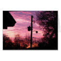 sunrise over a street lamp cards
