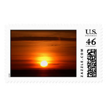 Sunrise over Amazon river postage