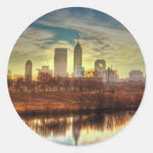 Sunrise over Indianapolis, IN Stickers