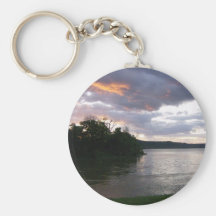 Sunrise Over River at Point Park Key Chain