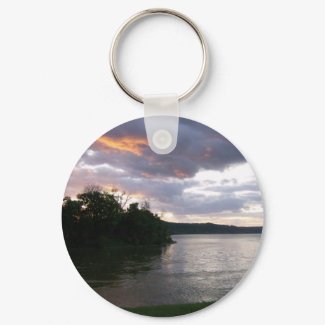 Sunrise Over River at Point Park keychain