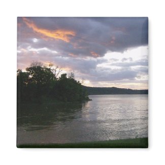 Sunrise Over River at Point Park magnet