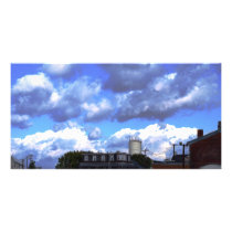 sunrise over town photo cards