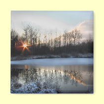 Sunrise Pond in Upstate New York magnets