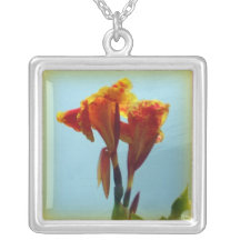Sunrise Pond Lily Personalized Necklace