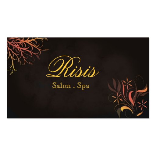 Sunrise Red Yellow Orange Business Card Salon Spa (front side)