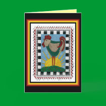 Sunrise Rooster - greeting card