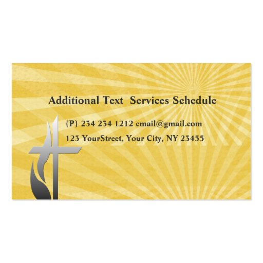 Sunrise Spiritual Christian Cross Business Card Templates (back side)