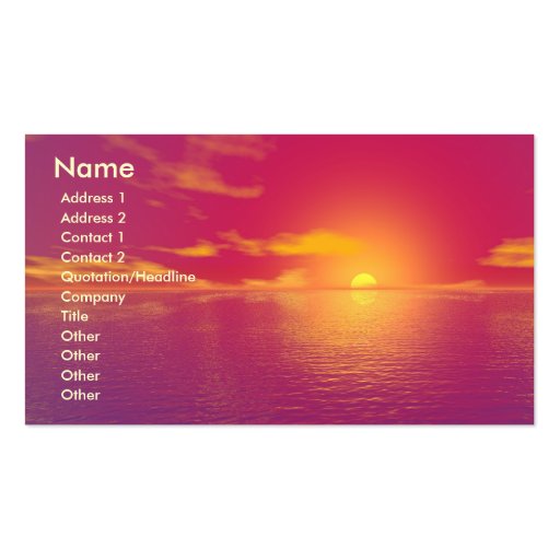 Sunrise Sunset Business Cards (front side)