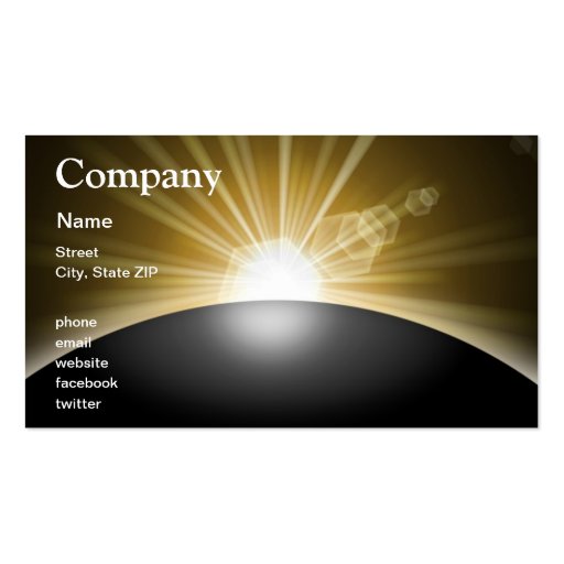 Sunrise Sunset Planet Business Card | Zazzle