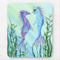 Sunrise Swim, Sea Dragon & Mermaid Cat Fantasy Art mousepads by TigerpixieArt Sunrise Swim, Sea Dragon & Mermaid Cat Fantasy Art mousepads
