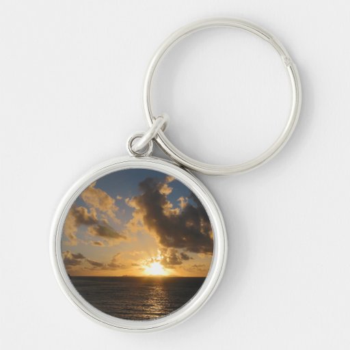 Sunrise With Clouds St. Martin Key Chains