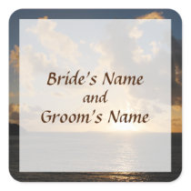 Sunrise With Clouds St. Martin Save the Date stickers