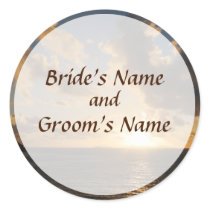 Sunrise With Clouds St. Martin Save the Date stickers