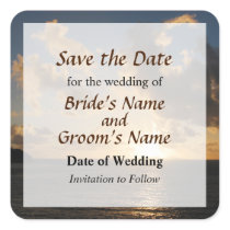Sunrise With Clouds St. Martin Save the Date stickers