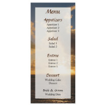 Sunrise With Clouds St. Martin Wedding Menu... rack cards