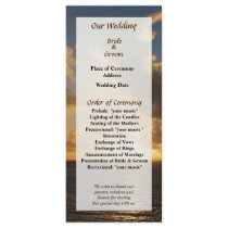 Sunrise With Clouds St. Martin Wedding Program rack cards