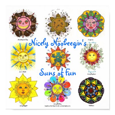 Sun's of Fun (blue) Print by noobeegin