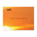 Sunset & Airplane Postcard