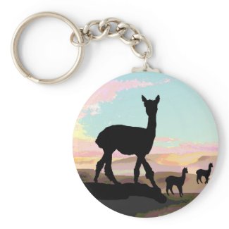 Sunset Alpacas keychain