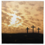 Sunset and Crosses Easter Design Napkin