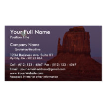 Sunset and moonrise at Mitten Butte, Monument Vall Business Card Templates