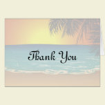 Sunset And Palm Trees Thank You Card cards