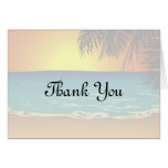 Sunset And Palm Trees Thank You Card