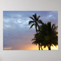 Sunset and Palms Poster