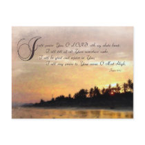 Sunset and Psalms / Tropical Beach Setting postcards