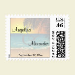 Sunset And Shorline Save The Date Postage stamps