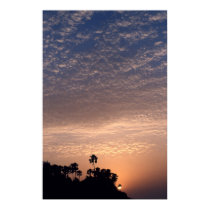 Sunset and sky panorama over The Gambia. posters