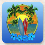 Sunset And Surfboards Drink Coasters