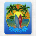 Sunset And Surfboards Mousepads