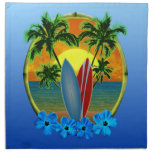 Sunset And Surfboards Printed Napkin