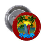 Sunset And Surfboards Pinback Buttons