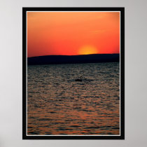 Sunset and swan print