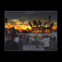 Sunset and the Fun Begins postcards