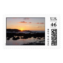 Sunset and tidepool postage