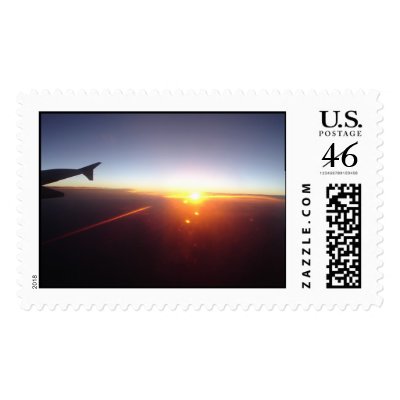Sunset at 30,000 feet postage stamp by corporatedave