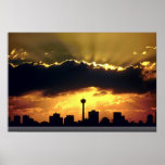 Sunset at Alberta Calgary Canada Poster