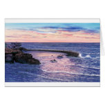 SUNSET AT CHILDREN'S POOL, LA JOLL, CALLIFORNIA GREETING CARD