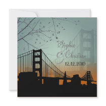 Sunset at Golden gate/wedding invitations